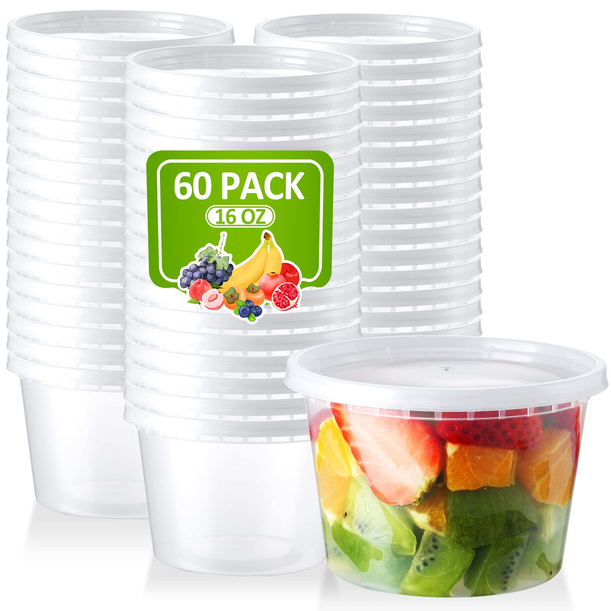 NEEBAKE contenedor-deli-16oz con tapa, ideal para llevar ensaladas y salsas