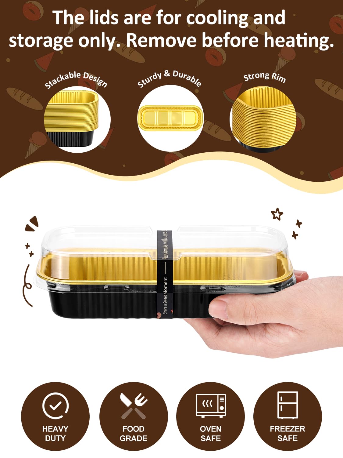 NEEBAKE etiquetas sellantes para tapas, ideal para transporte seguro