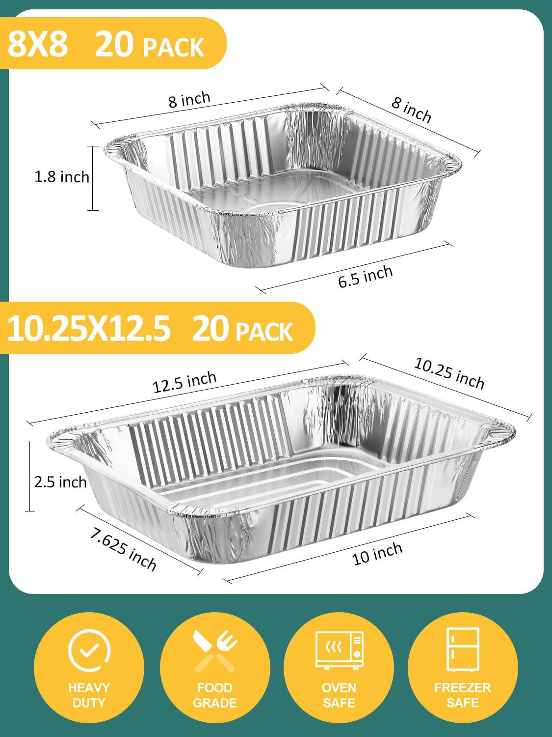 NEEBAKE bandejas grandes aptas para horno y almacenamiento estable