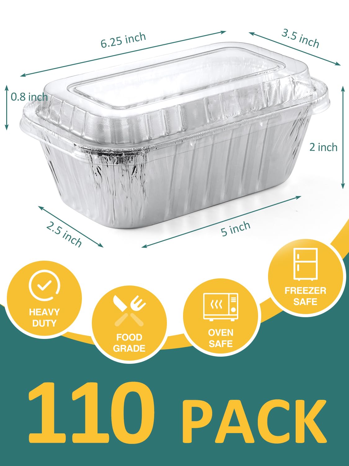 NEEBAKE pan mini de aluminio con tapas, versátil para hornear y servir.