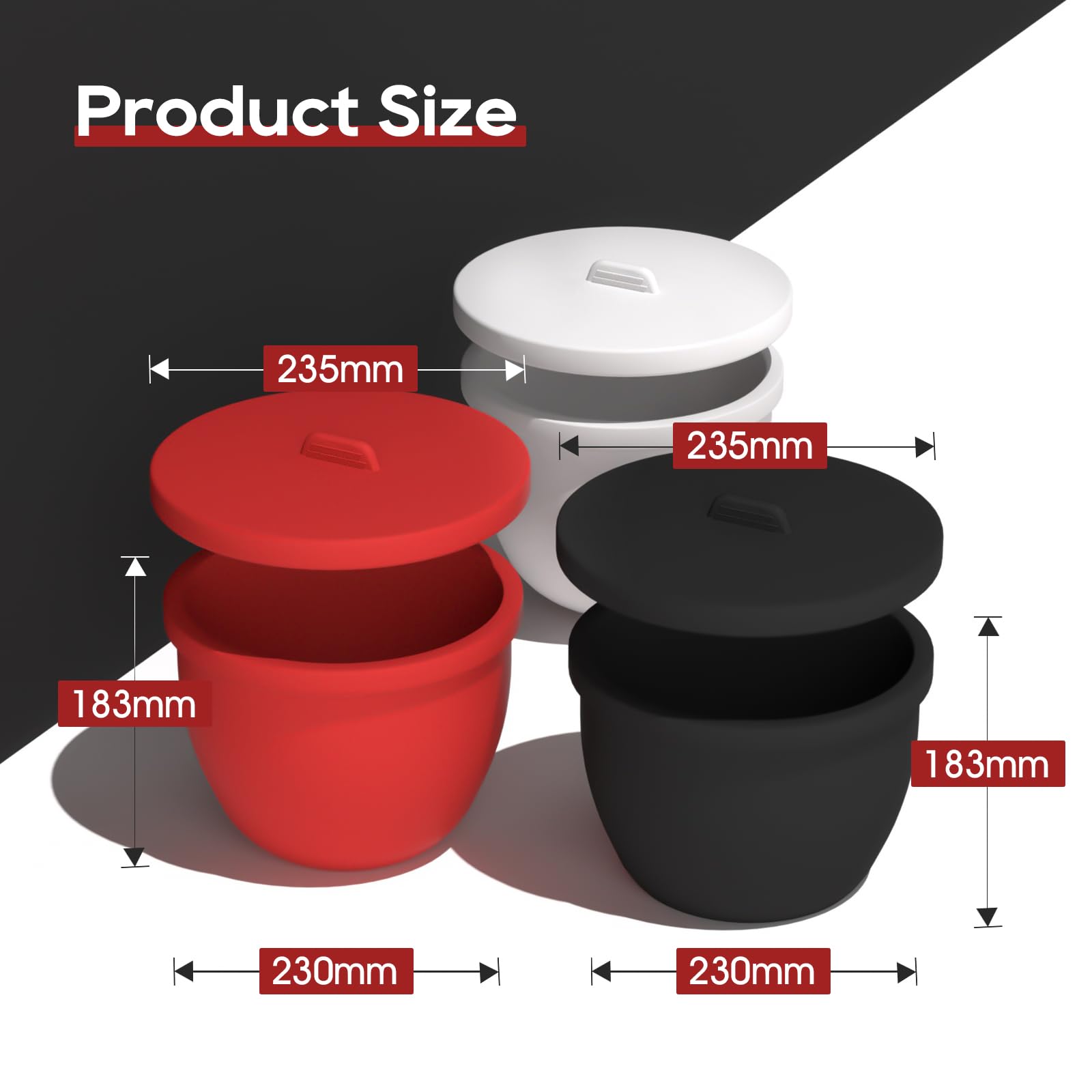 NEEJUM conjunto tapas silicona para cuenco (3 piezas)