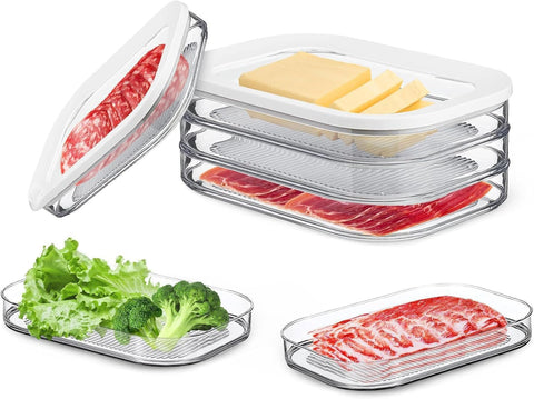 NEEJUM contenedores para fiambres en nevera con tapa transparente para ver contenido