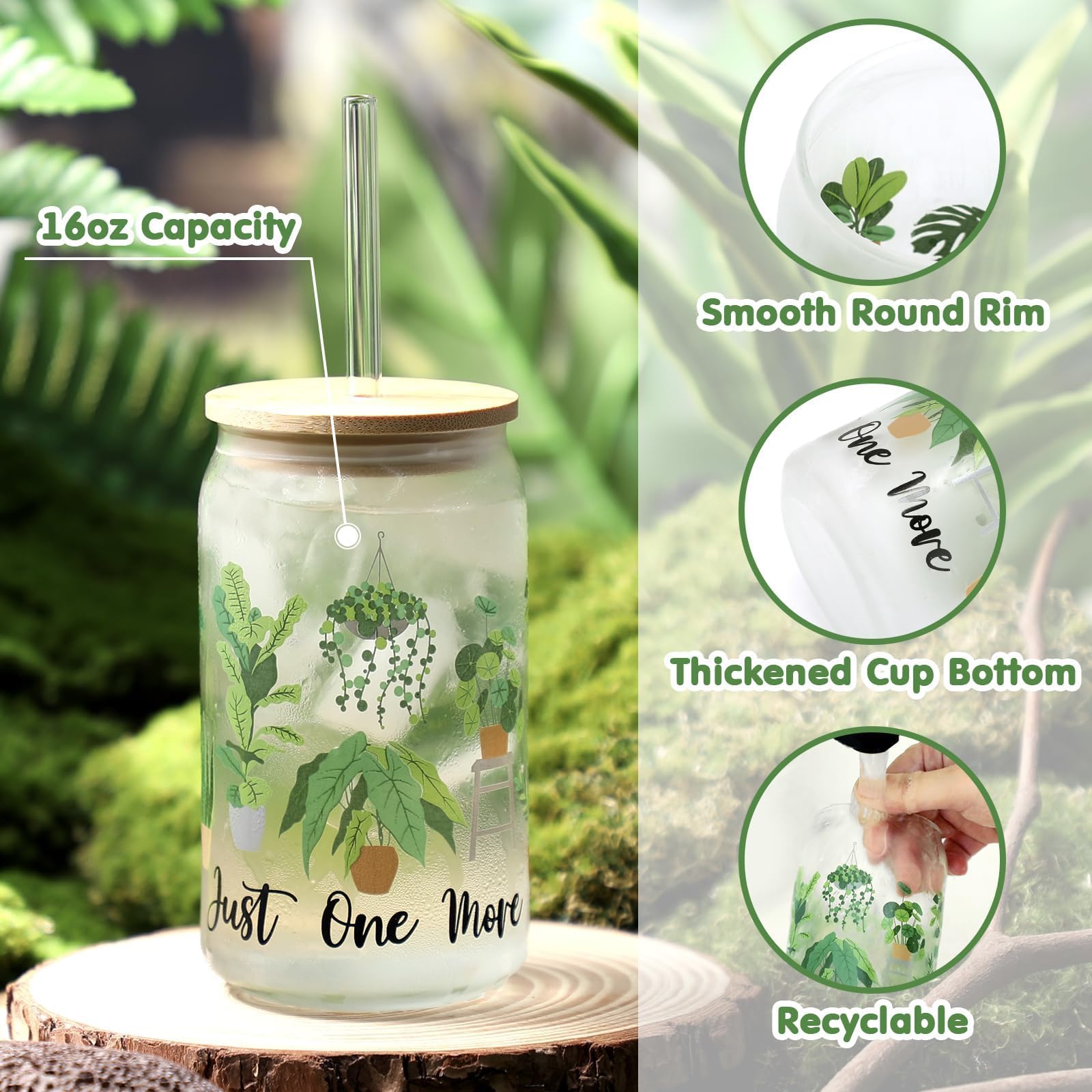 Vaso planta 16oz de Nefelibata, ideal para café frío.