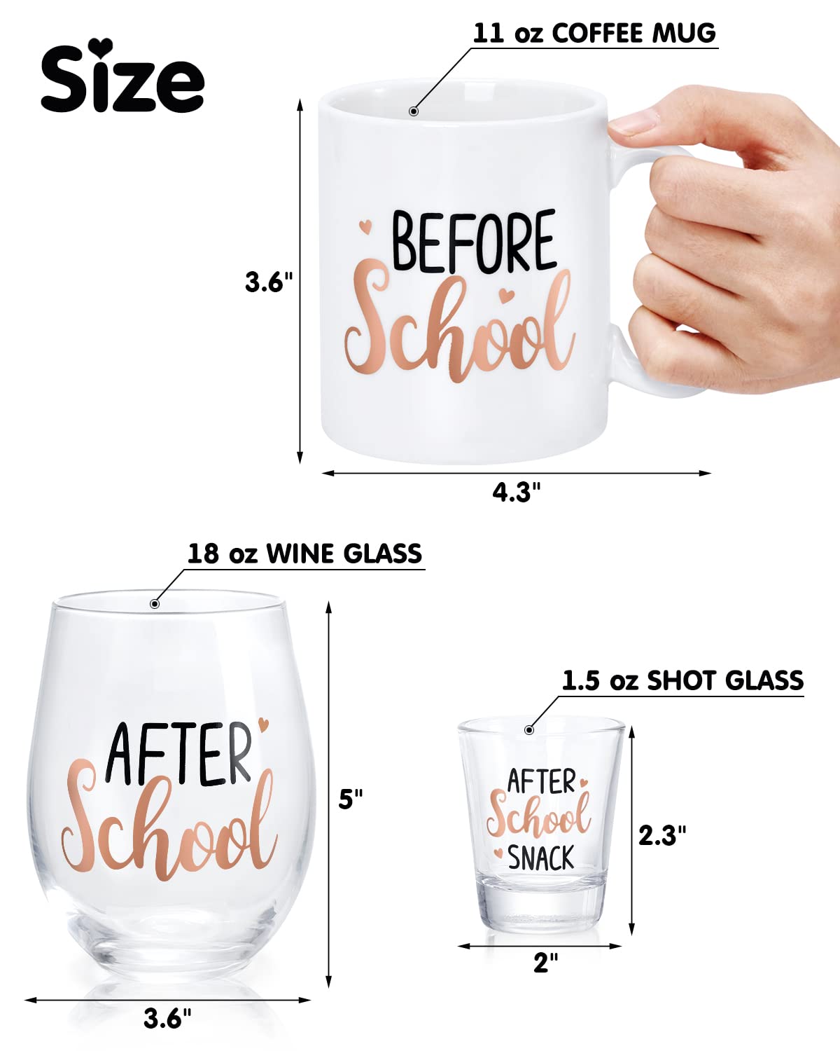 Vaso de vino Nefelibata 18 oz con acabado rosa-oro para celebrar.