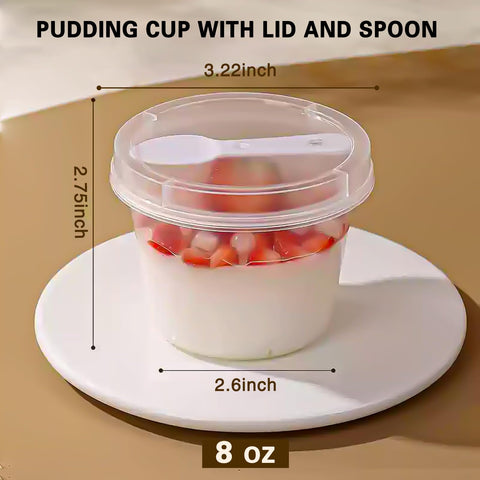 Copa Nefocar postre claras con cuchara integrada para higiene y comodidad