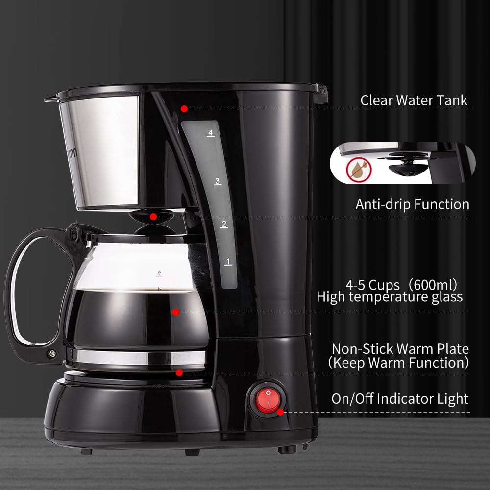 Nehilumn cafetera goteo mantiene caliente el café tras la preparación.