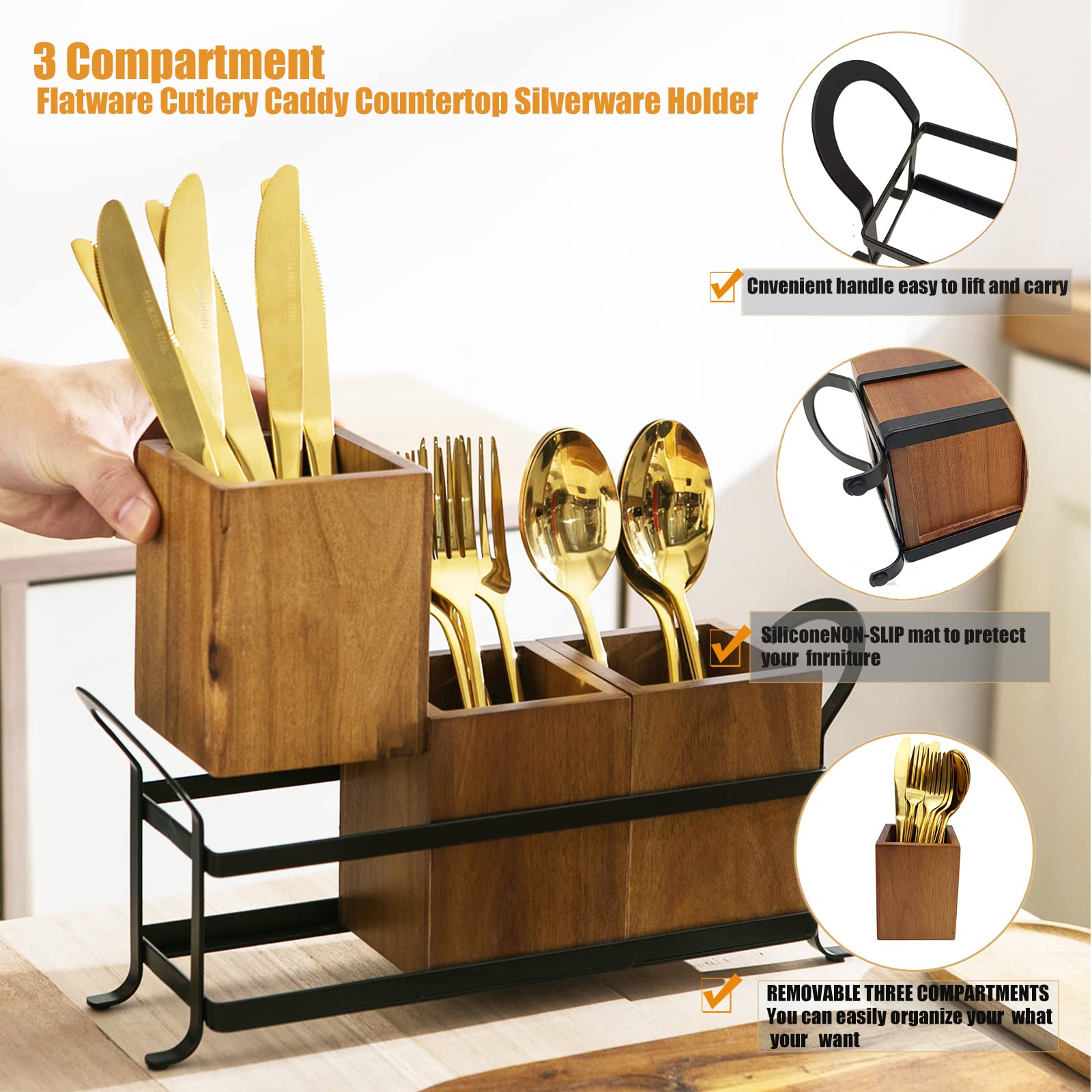 NelyBet bandeja-metalica para utensilios, facilita mover cubiertos entre zonas.