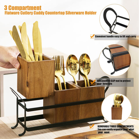 NelyBet bandeja-metalica para utensilios, facilita mover cubiertos entre zonas.