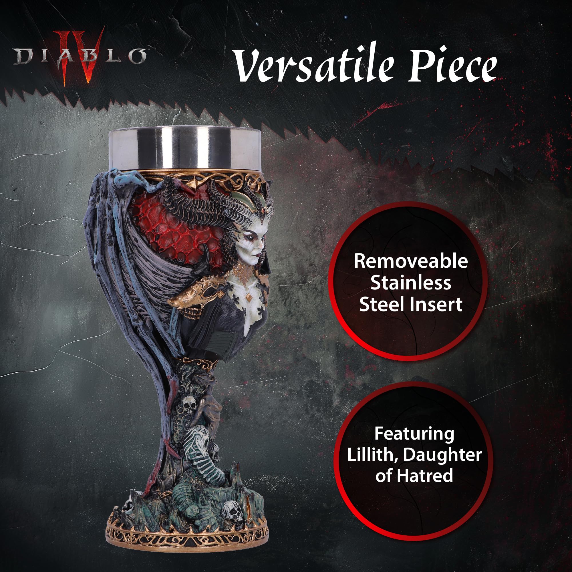 Nemesis Now Diablo IV Lilith goblet, edición licenciada para coleccionistas exigentes
