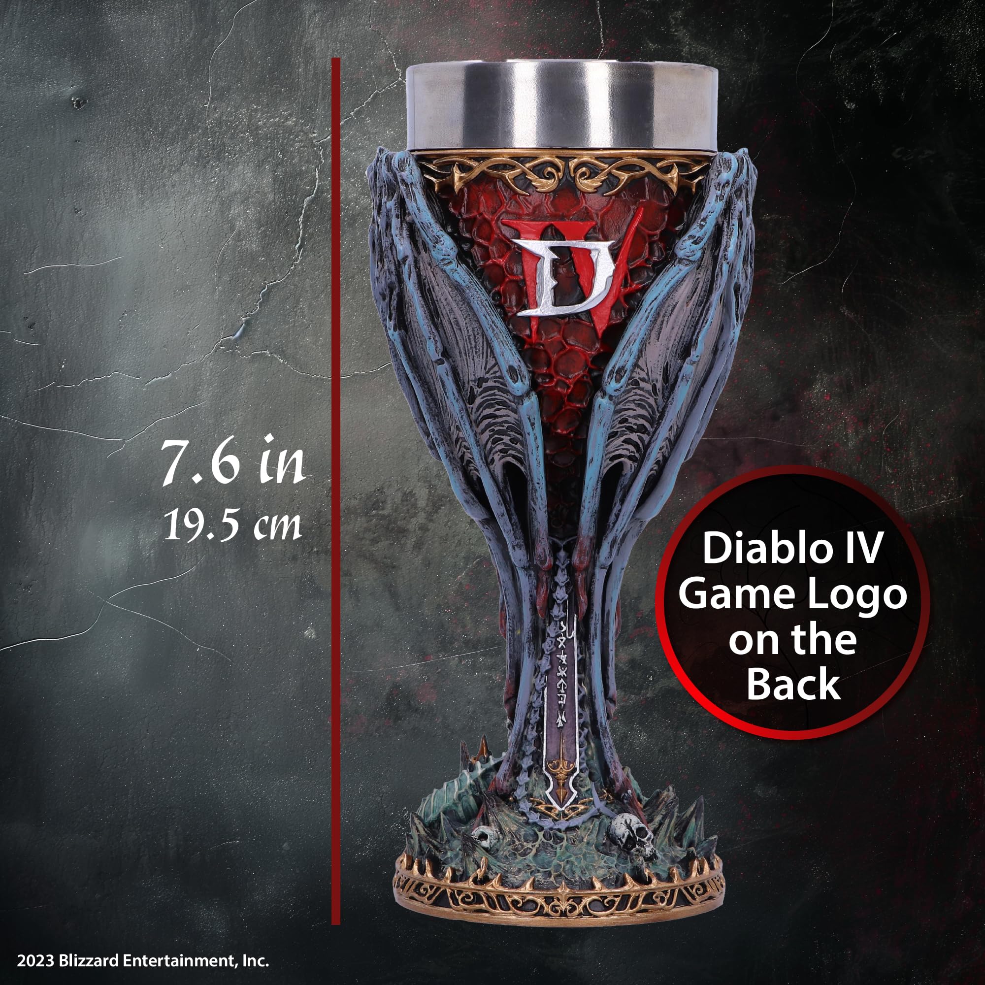 Nemesis Now Diablo IV Lilith goblet, decoración de mesa llamativa para tu sala de juegos