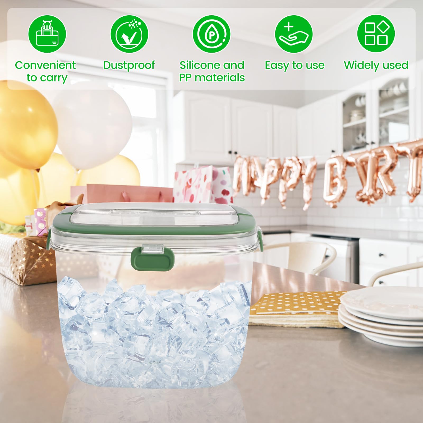 NEMTMCUA diseño-transparente-cubeta facilita ver la cantidad de hielo