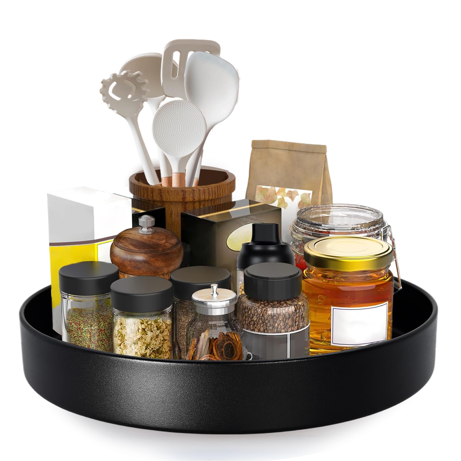 Neotidy organizador giratorio de 12 pulgadas, anticorrosión, negro.