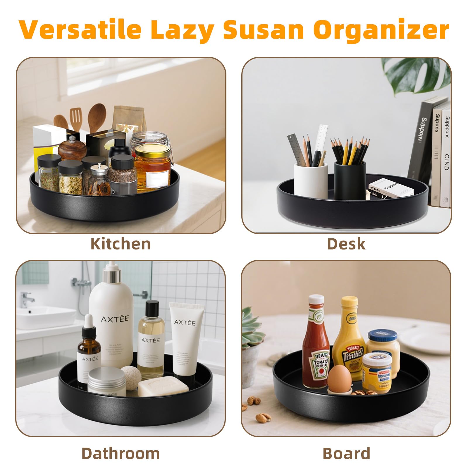 Neotidy estante para especias rotativo, negro.