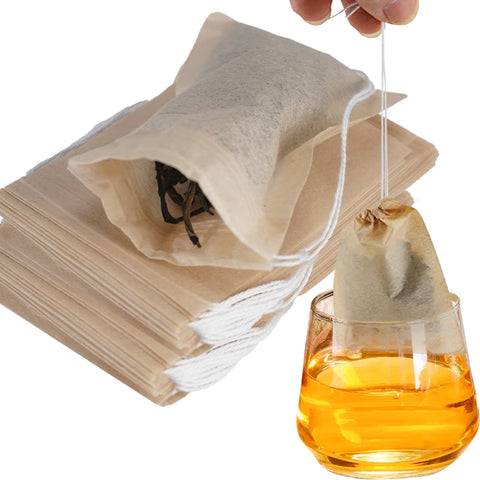 NEPAK bolsas filtrantes de té naturales para hojas sueltas, fácil manejo.