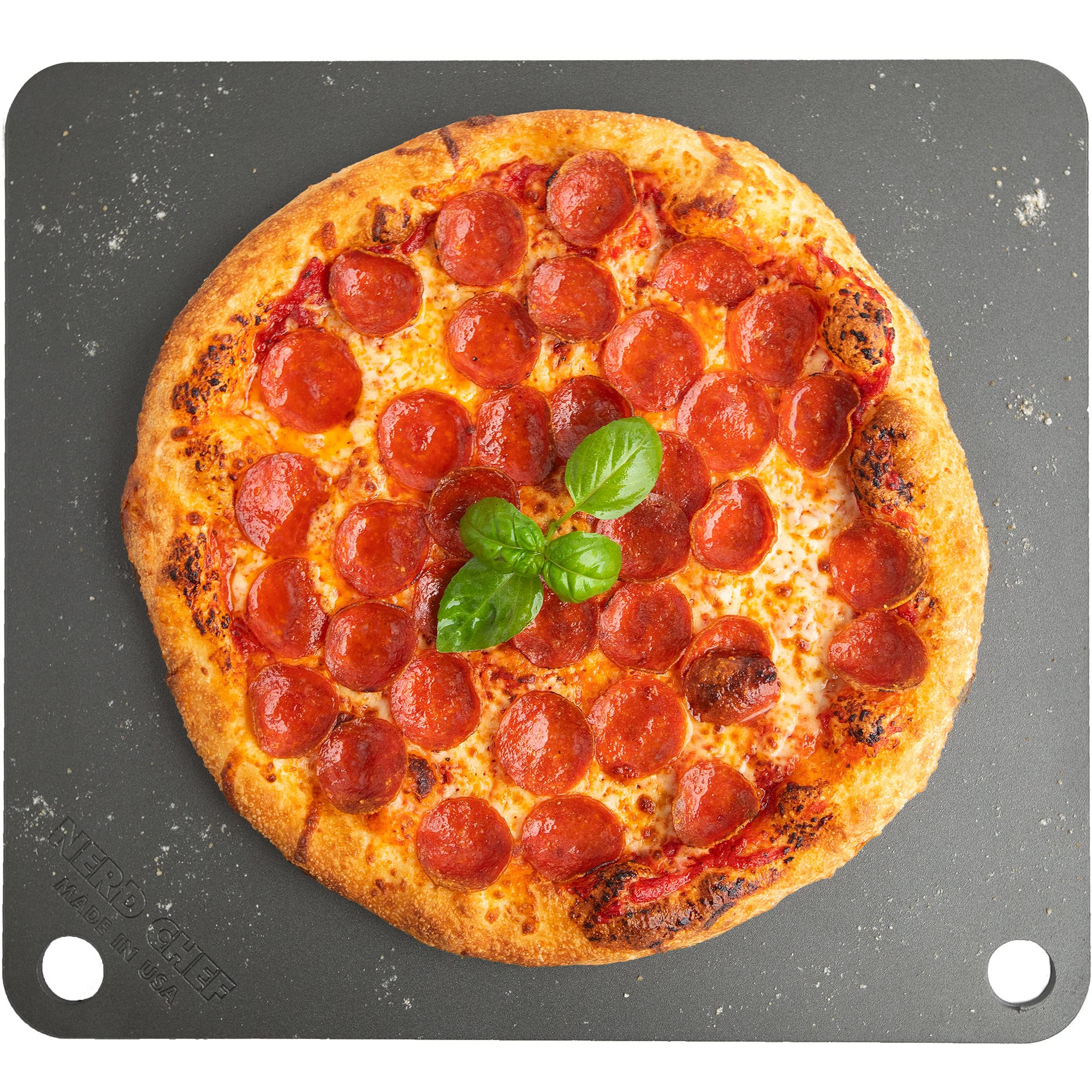 Nerd Chef Steel Stone: superficie texturada para pizzas crujientes.