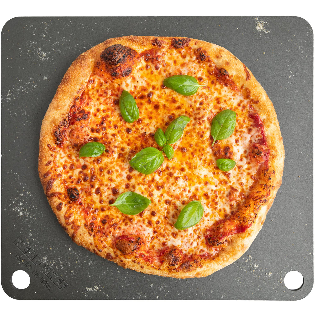 Nerd Chef Steel Stone, superficie de horneado, mejora la transferencia de calor para pizzas caseras.