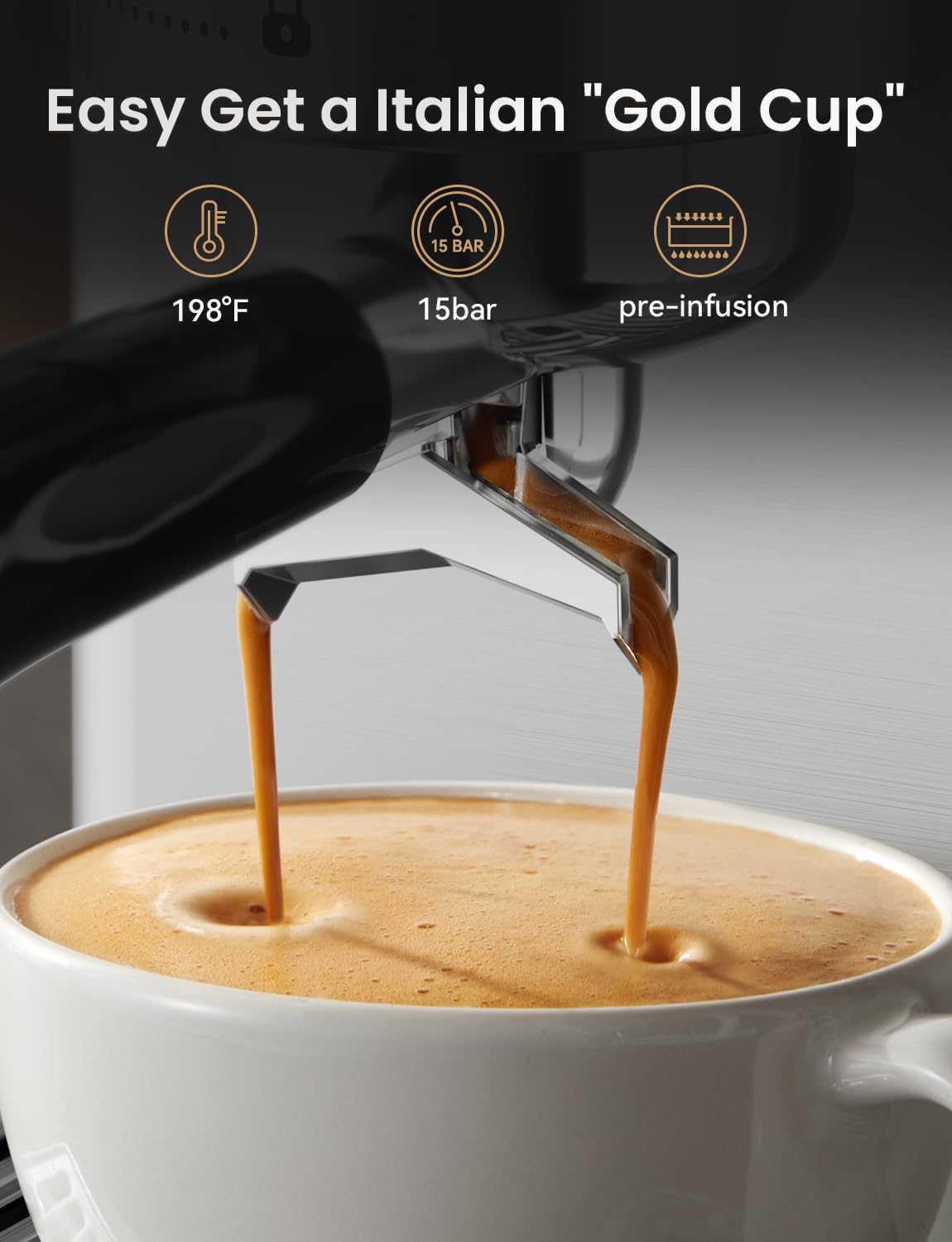 Neretva expreso: medidor de presión visible para ajustar sabor