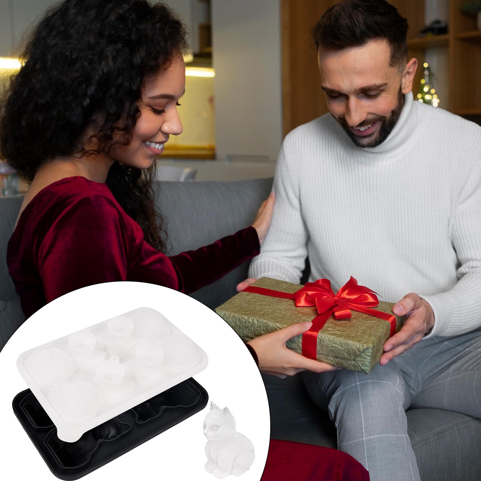 Nerien molde hielo gato regalo divertido para amantes de gatos.