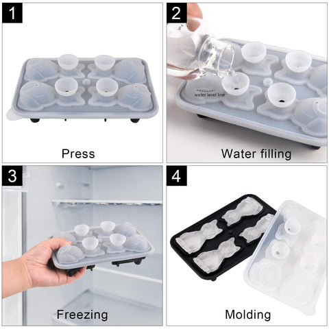 Nerien molde hielo gato silicona reutilizable, seguro para bebidas.