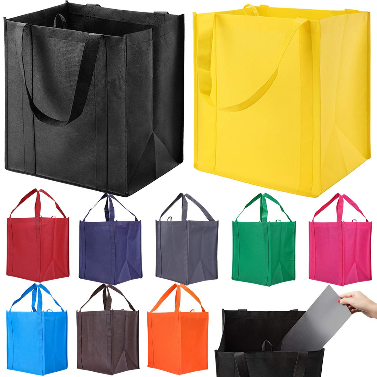 Bolsas Nerub con asas reforzadas, vista frontal para uso diario
