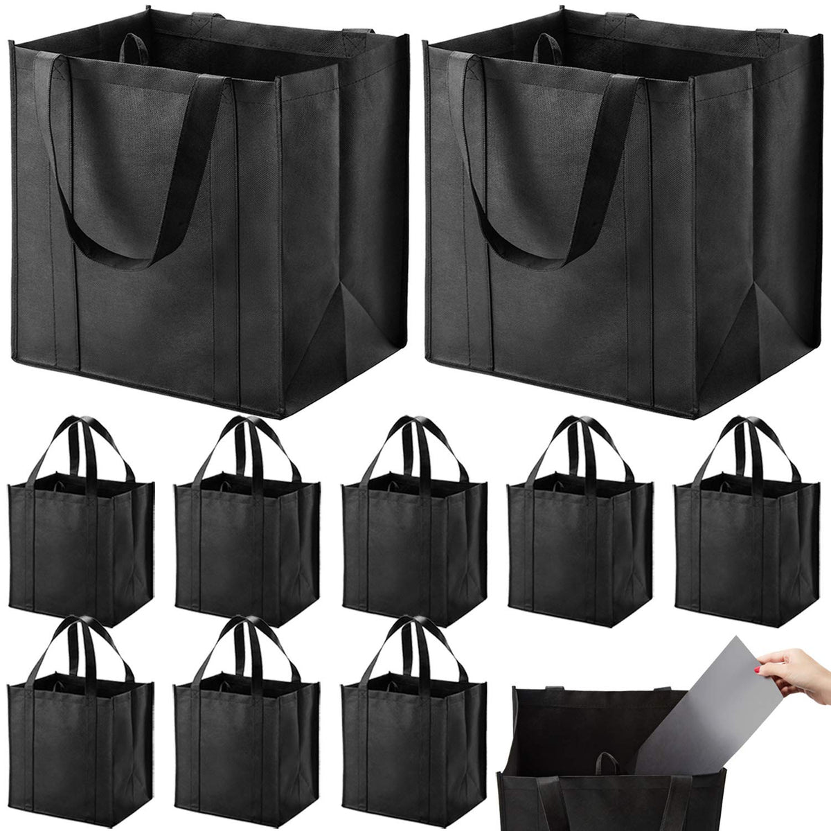 Conjunto Nerub de 10 bolsas reutilizables, fondo reforzado para mayor estabilidad al cargar.