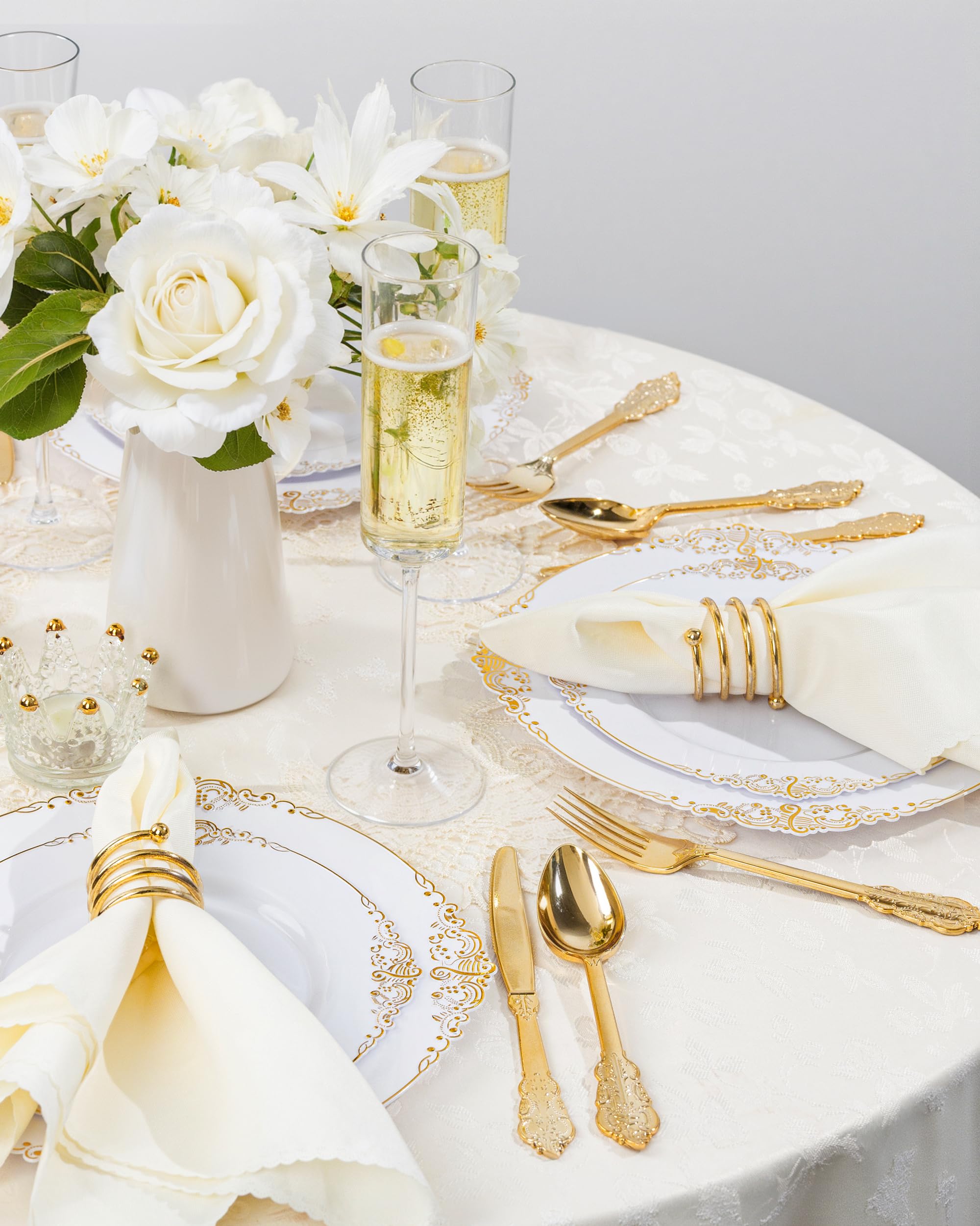 Nervure copas champán para bodas plástico, tallo y estilo claros