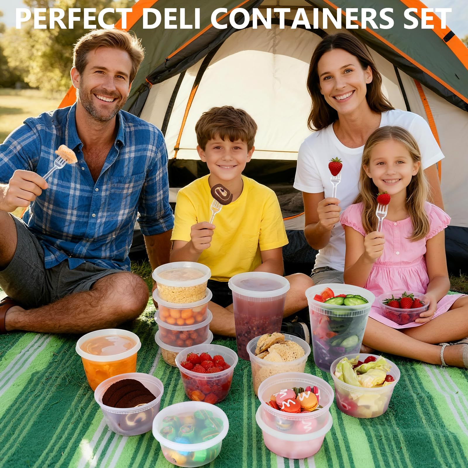 NESCCI contenedores deli 8 onzas con tapa, ideales para meriendas y porciones individuales