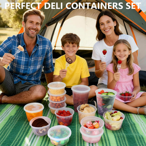 NESCCI contenedores deli 8 onzas con tapa, ideales para meriendas y porciones individuales