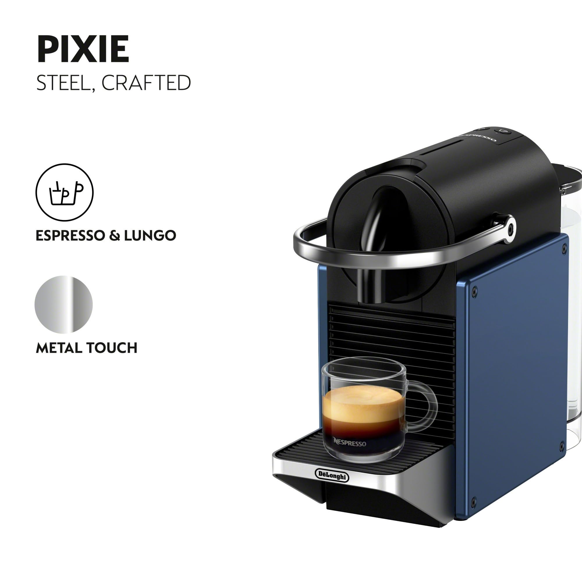 Nespresso Pixie: vista lateral, diseño compacto para cocinas pequeñas.