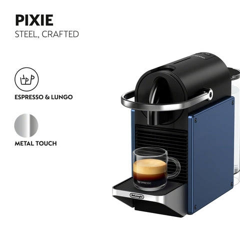 Nespresso Pixie: vista lateral, diseño compacto para cocinas pequeñas.