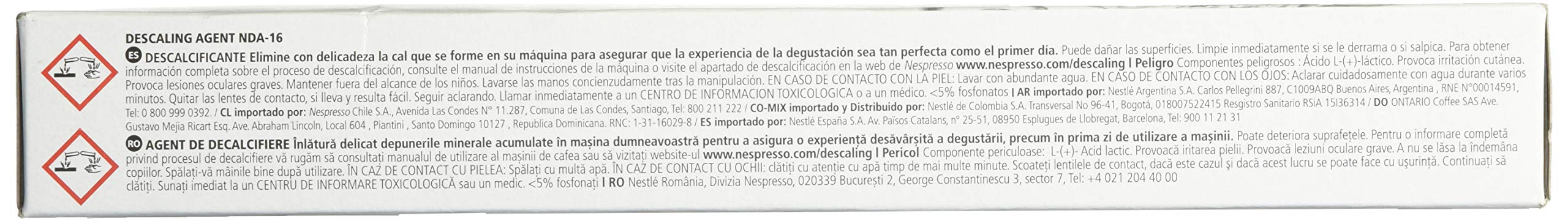 Solución desincrustante Nespresso para VertuoLine, cuidado preventivo del rendimiento.