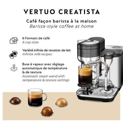 Interfaz intuitiva del Vertuo Creatista para un uso sencillo.