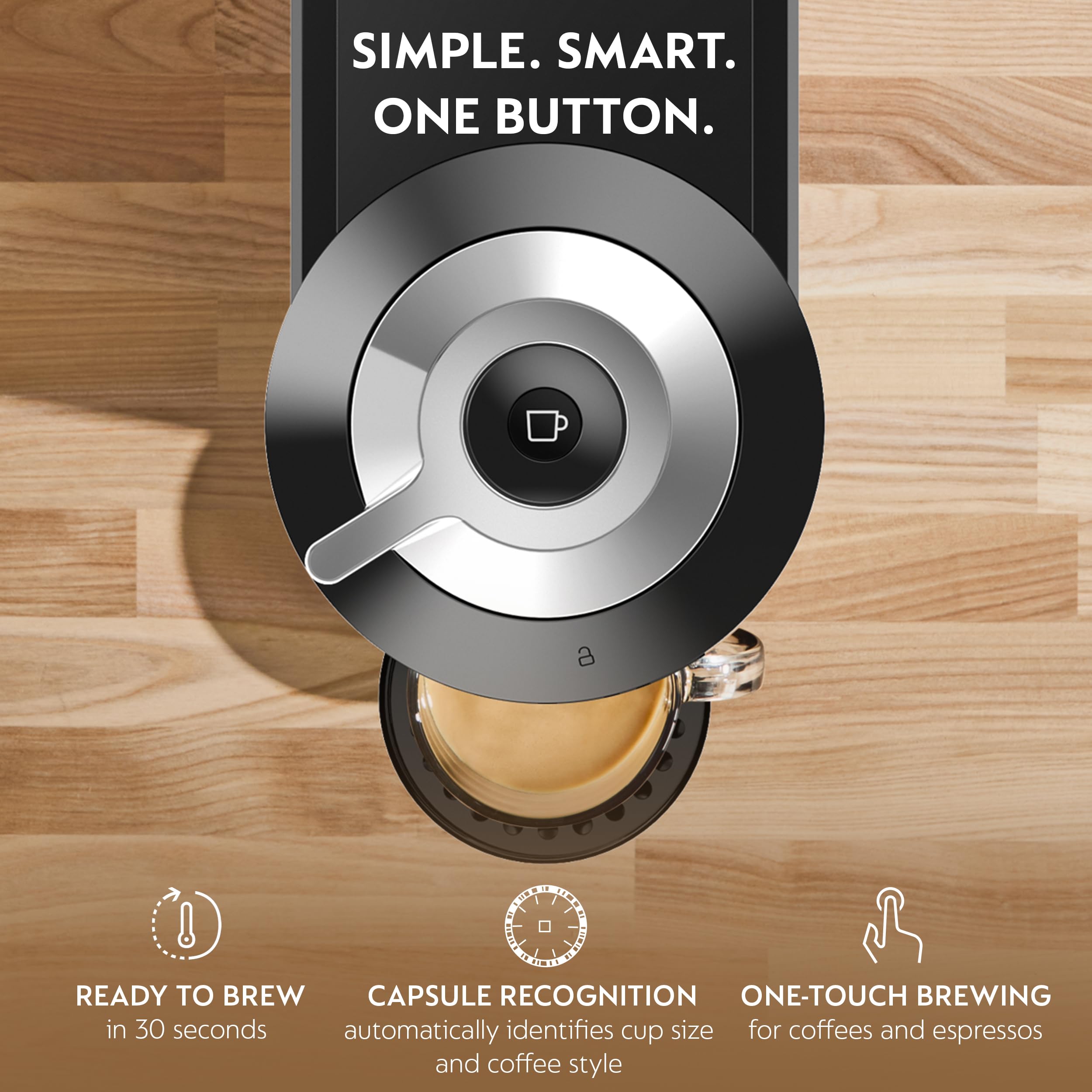 Nespresso Vertuo Next Deluxe con conectividad Wi‑Fi y Bluetooth para actualizaciones.