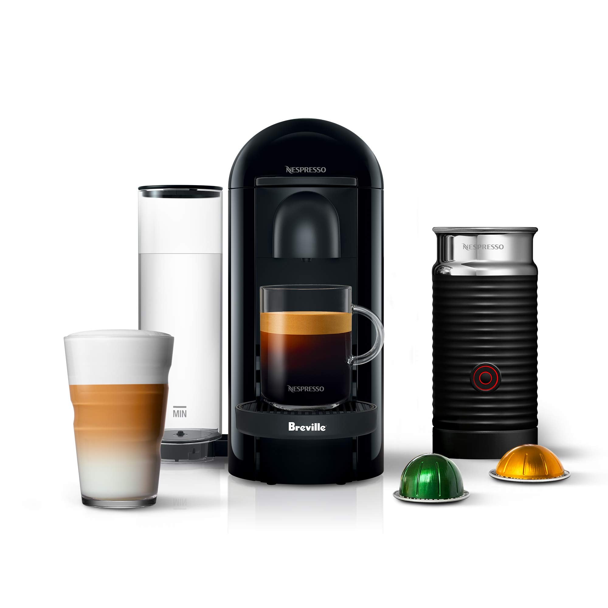 Nespresso VertuoPlus vista frontal, diseño elegante para la cocina