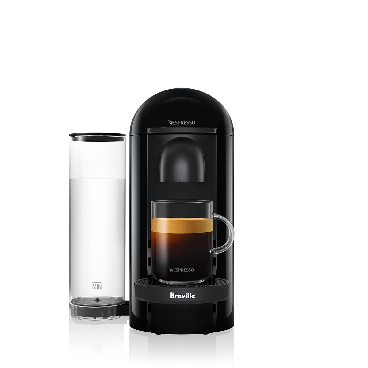 Cafetera Nespresso VertuoPlus Ink Black lista para preparar espresso y café rápido en casa.