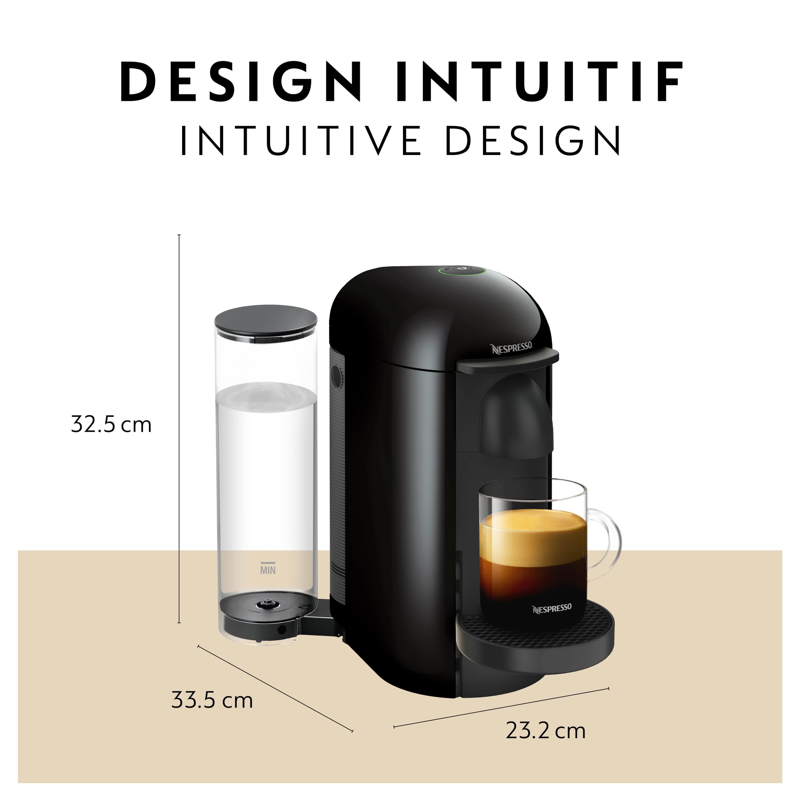 Diseño compacto de la VertuoPlus ayuda a ahorrar espacio en cocinas modernas.