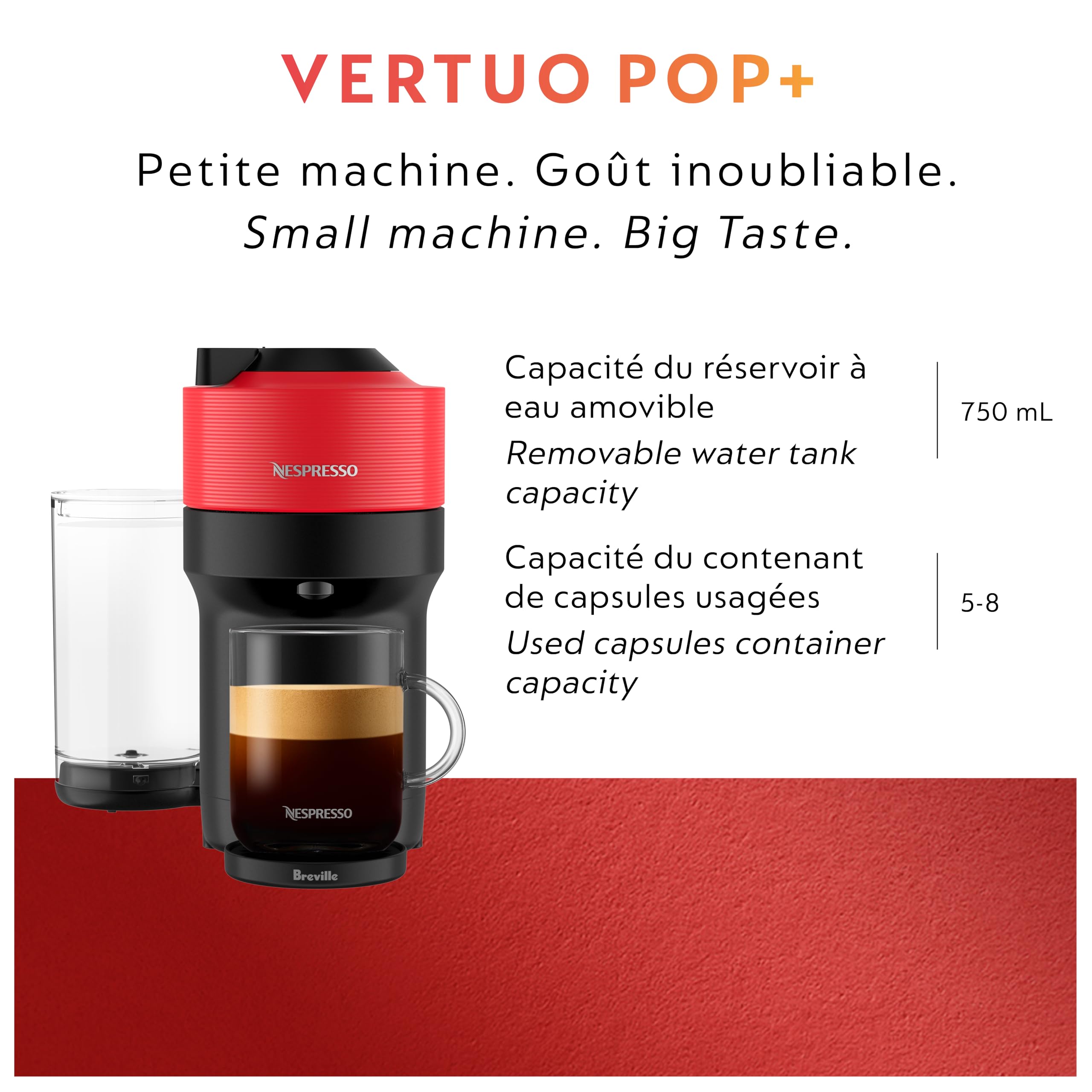 La Nespresso Vertuo Pop+ diseño compacto y adaptable para cocinas pequeñas.
