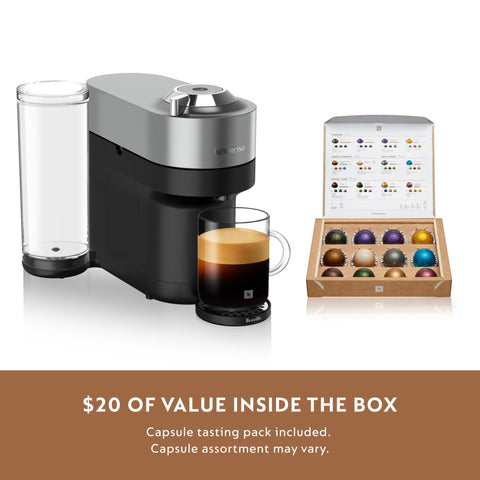 Nespresso Vertuo Pop+ Deluxe diseño compacto, encaja en cocinas pequeñas.