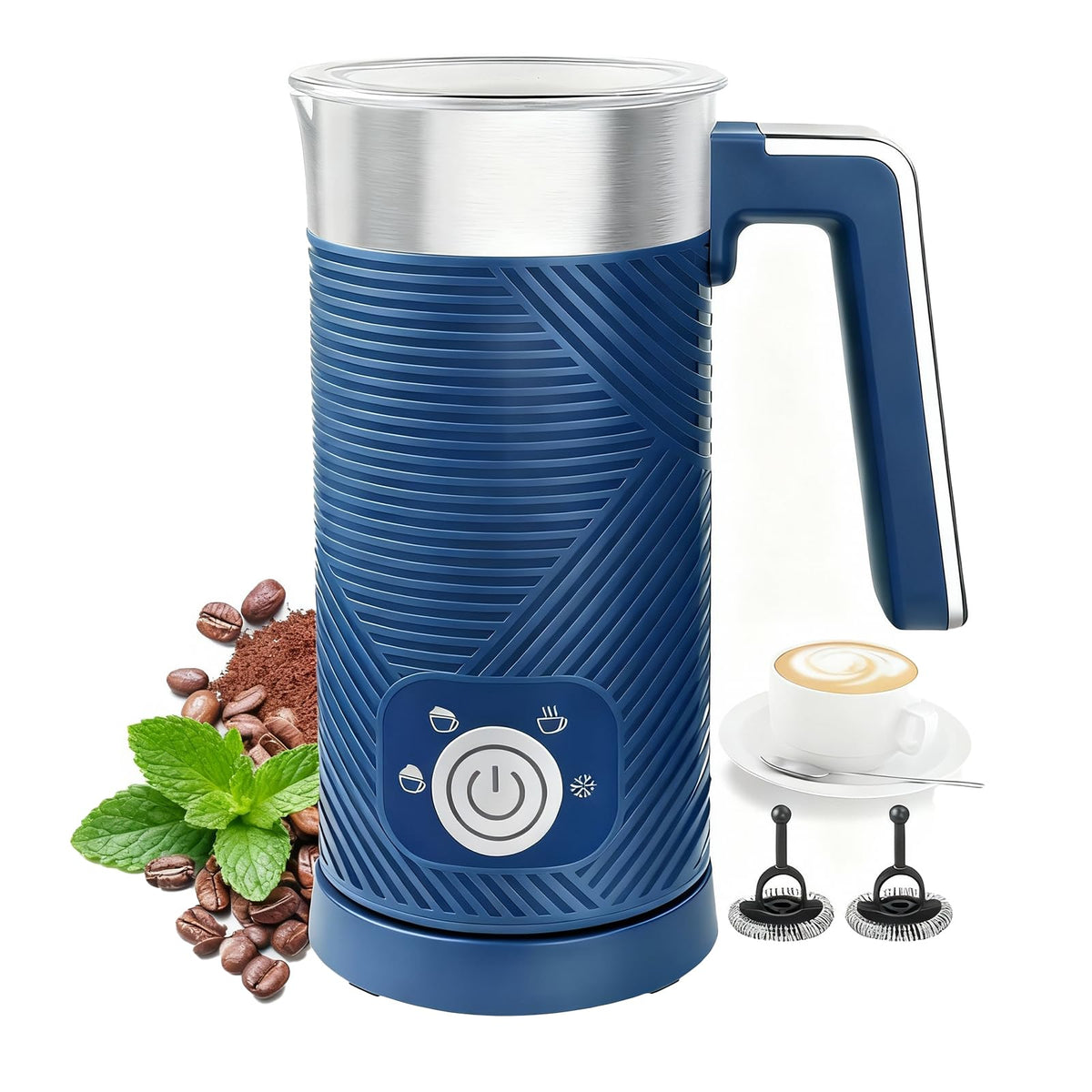 NESSGRAIM espumador-leche-4en1: espuma densa para cappuccino casero.