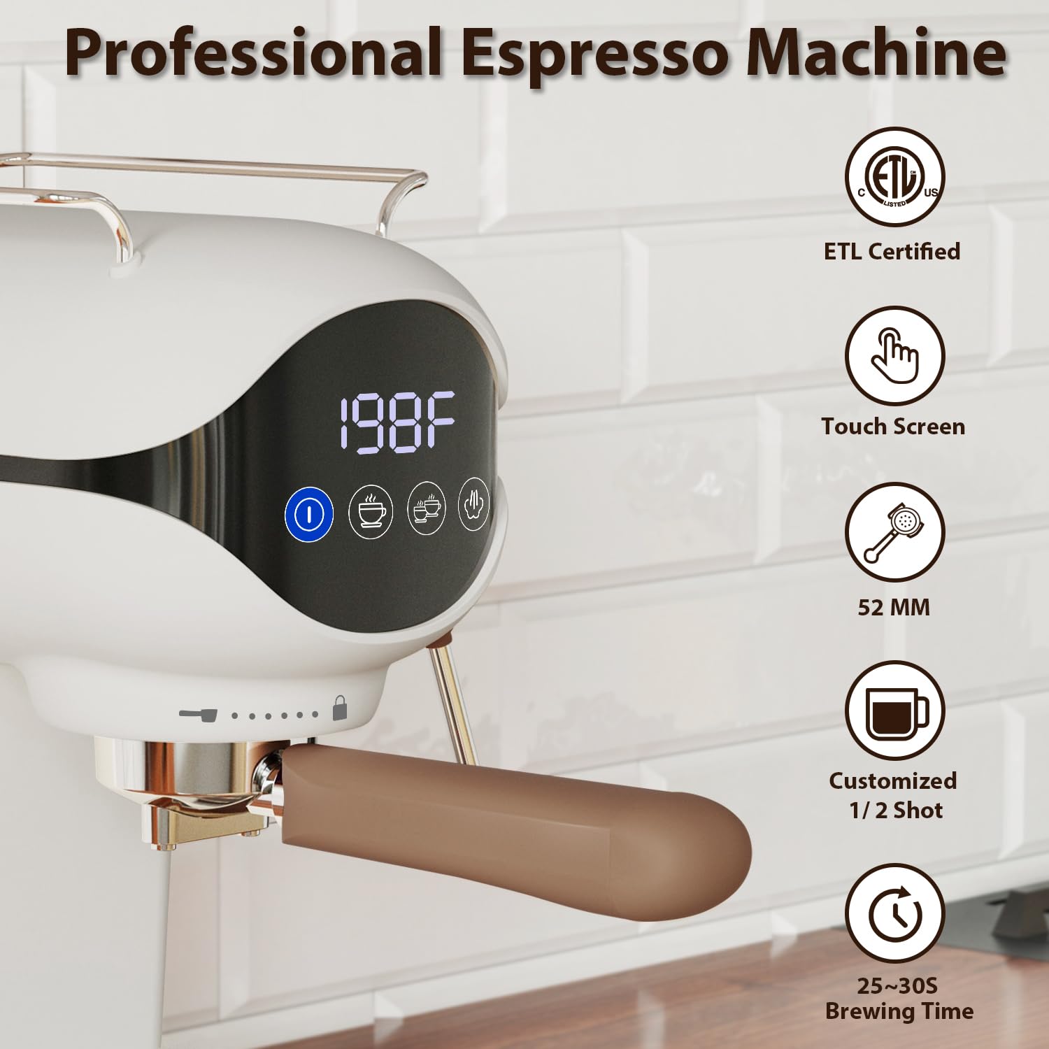 Nesskoko interfaz táctil compacta facilita ajustes rápidos.