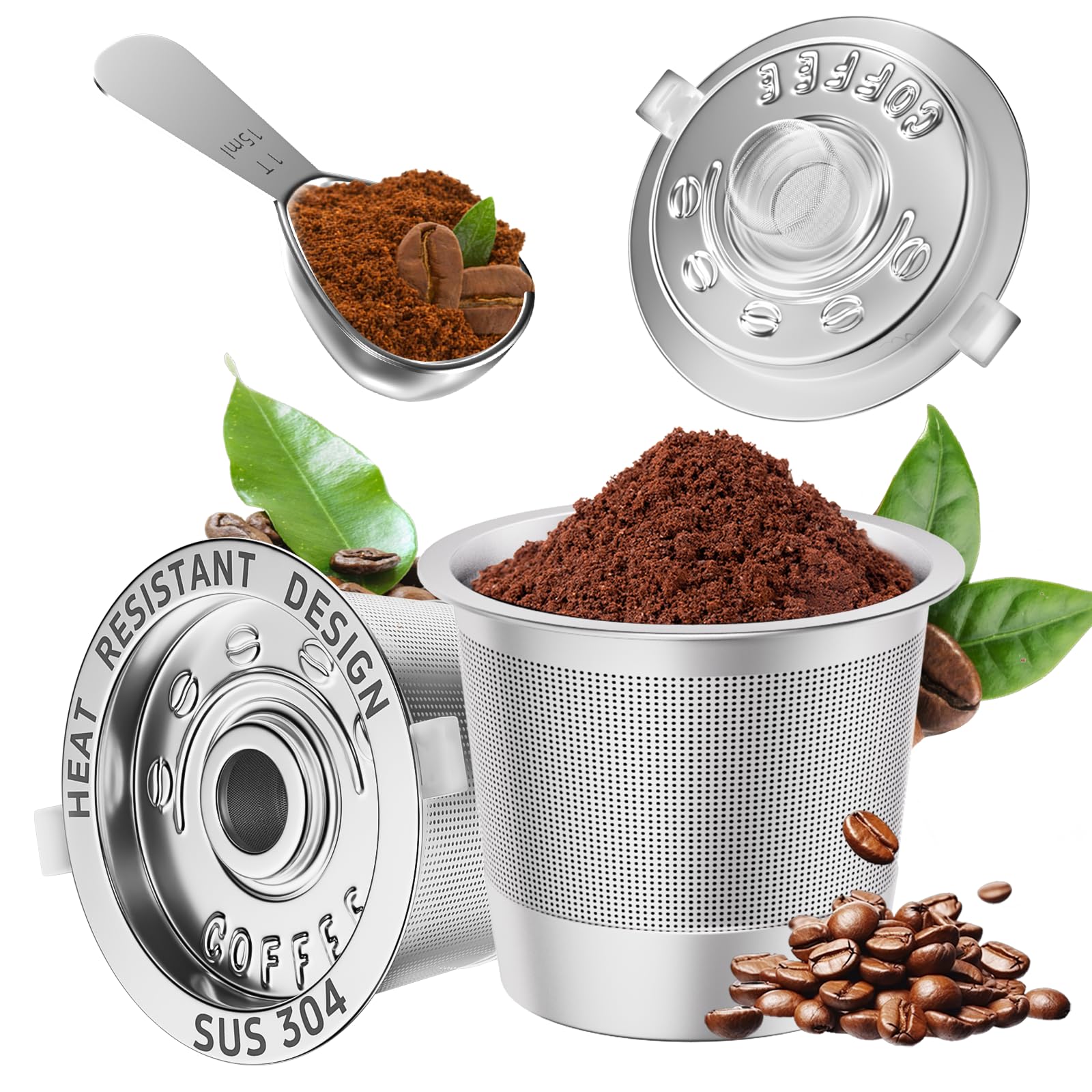 NESSUS cápsulas de café metálicas recargables para uso compartido.