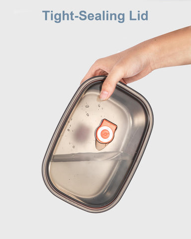 NestDin contenedor de acero inoxidable 1.5L, duradero y apto para el refrigerador.