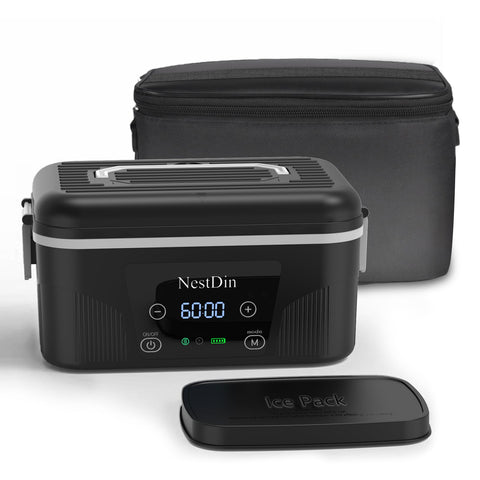 NestDin fiambrera eléctrica sin cables, capacidad 1,4 L, ideal para porciones completas.
