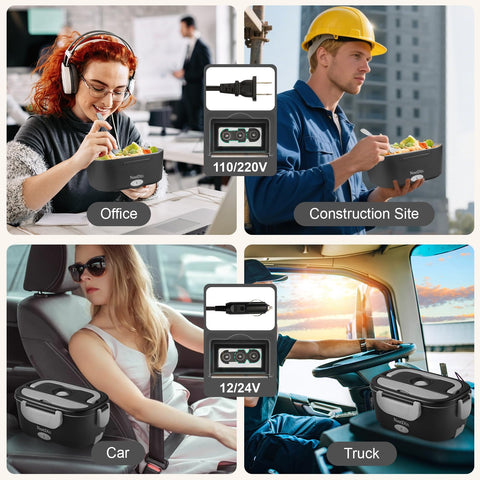 NestDin lonchera eléctrica, uso versátil en casa, oficina y coche