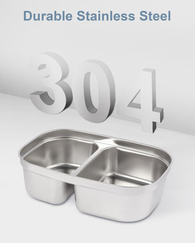 NestDin separación de alimentos, dos compartimentos para evitar mezclar sabores.