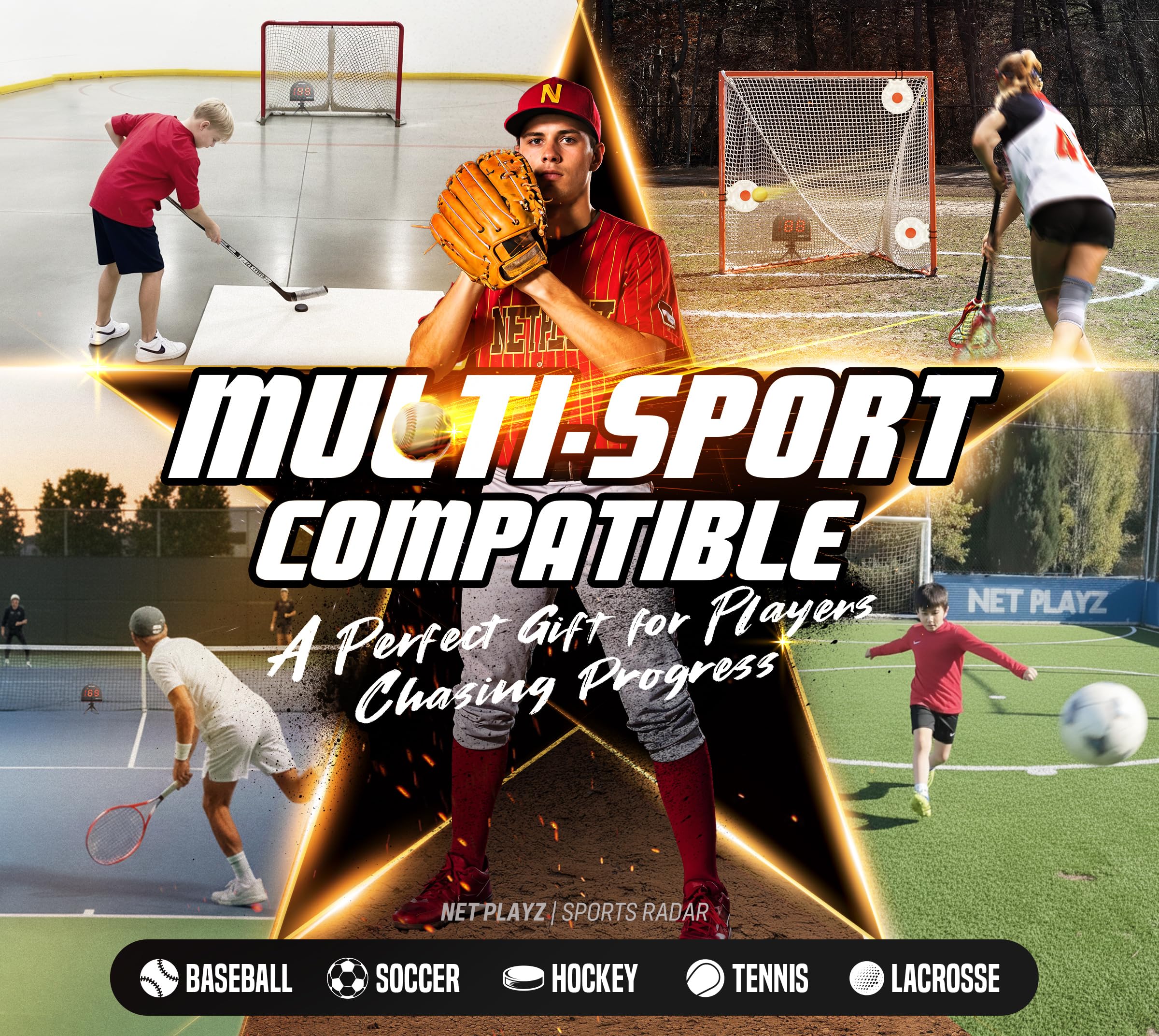 NET PLAYZ Speed Radar con lectura de voz para entrenamientos sin mirar