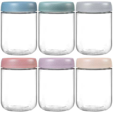 NETANY tarros de vidrio 16 oz con tapa hermética para conservar frescura.