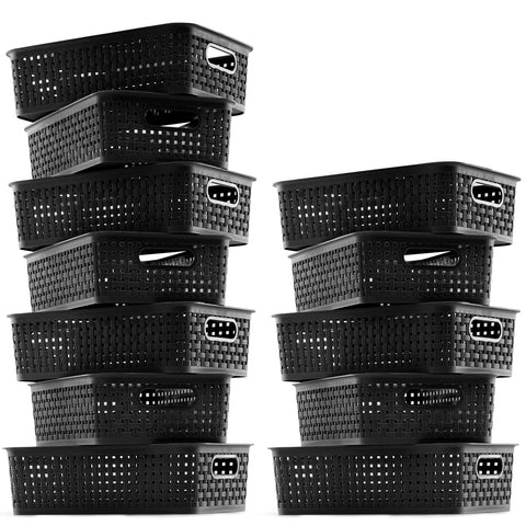 Cestas Netany de plástico tejido, ventiladas y fáciles de transportar.