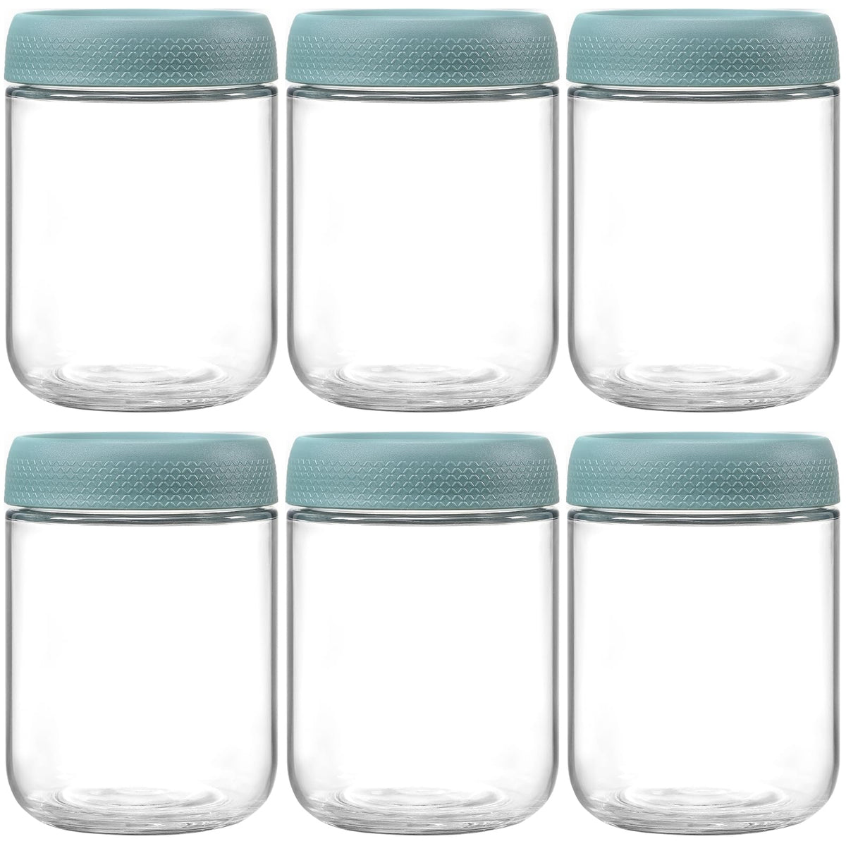 NETANY frascos de vidrio 16 oz con tapas herméticas para almacenamiento seguro
