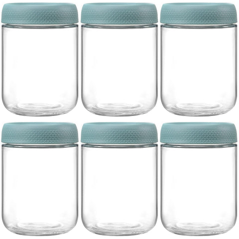 NETANY frascos de vidrio 16 oz con tapas herméticas para almacenamiento seguro